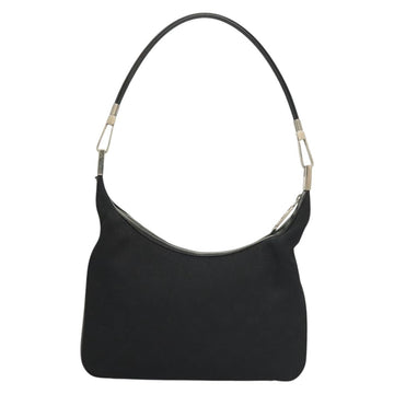 GUCCI GG Canvas Shoulder Bag Black Silver 001 3312 Auth sw1145 - 0