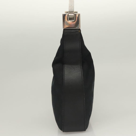 GUCCI GG Canvas Shoulder Bag Black Silver 001 3312 Auth sw1145