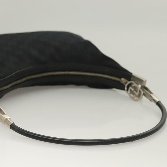 GUCCI GG Canvas Shoulder Bag Black Silver 001 3312 Auth sw1145