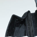 Salvatore Ferragamo Hand Bag Suede Black Silver Auth sw1146-22