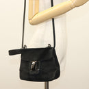 Salvatore Ferragamo Hand Bag Suede Black Silver Auth sw1146-24