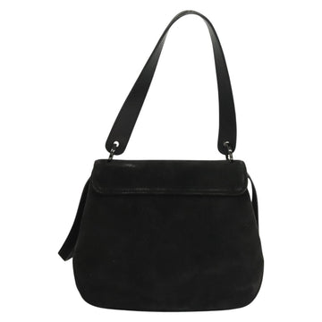 Salvatore Ferragamo Hand Bag Suede Black Silver Auth sw1146 - 0