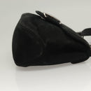 Salvatore Ferragamo Hand Bag Suede Black Silver Auth sw1146-3