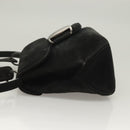 Salvatore Ferragamo Hand Bag Suede Black Silver Auth sw1146-4