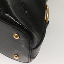 SAINT LAURENT Muse Shoulder Bag Enamel Black Gold Auth sw1147-14