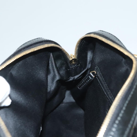 SAINT LAURENT Muse Shoulder Bag Enamel Black Gold Auth sw1147