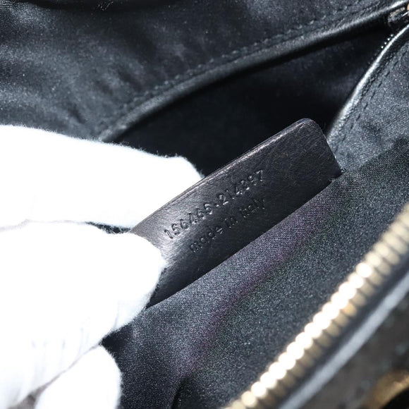 SAINT LAURENT Muse Shoulder Bag Enamel Black Gold Auth sw1147