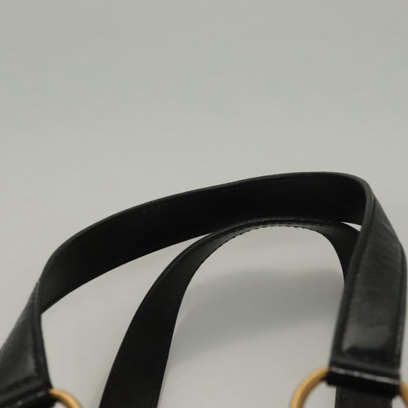 SAINT LAURENT Muse Shoulder Bag Enamel Black Gold Auth sw1147