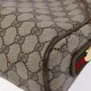 GUCCI GG Supreme Web Sherry Line Shoulder Bag PVC Beige Gold Auth sw1153-10