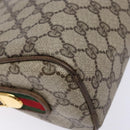 GUCCI GG Supreme Web Sherry Line Shoulder Bag PVC Beige Gold Auth sw1153-11