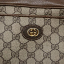 GUCCI GG Supreme Web Sherry Line Shoulder Bag PVC Beige Gold Auth sw1153-14
