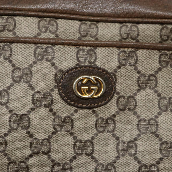 GUCCI GG Supreme Web Sherry Line Shoulder Bag PVC Beige Gold Auth sw1153