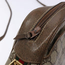 GUCCI GG Supreme Web Sherry Line Shoulder Bag PVC Beige Gold Auth sw1153-15