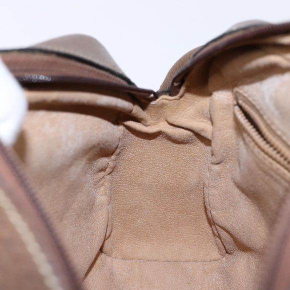 GUCCI GG Supreme Web Sherry Line Shoulder Bag PVC Beige Gold Auth sw1153