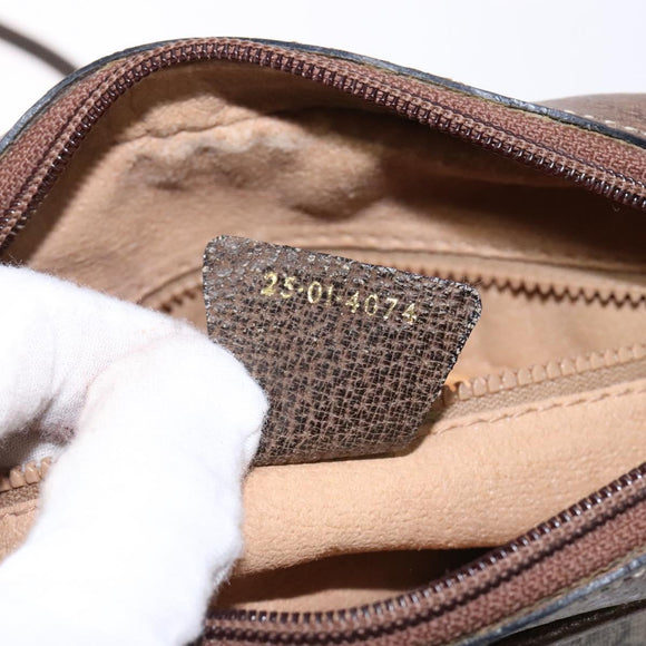 GUCCI GG Supreme Web Sherry Line Shoulder Bag PVC Beige Gold Auth sw1153