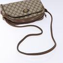 GUCCI GG Supreme Web Sherry Line Shoulder Bag PVC Beige Gold Auth sw1153-7