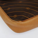GUCCI Shoulder Bag Canvas Dark Brown Gold Auth sw1154-9