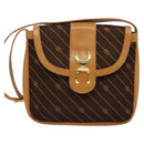 GUCCI Shoulder Bag Canvas Dark Brown Gold Auth sw1154-13