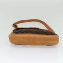 GUCCI Shoulder Bag Canvas Dark Brown Gold Auth sw1154-5