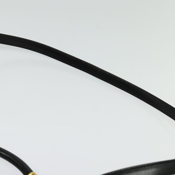 BALLY Hand Bag Leather 2way Black Gold Auth sw1155