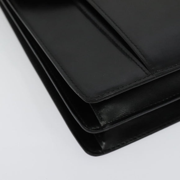 BALLY Hand Bag Leather 2way Black Gold Auth sw1155