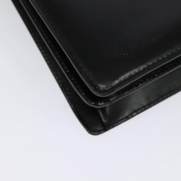 BALLY Hand Bag Leather 2way Black Gold Auth sw1155