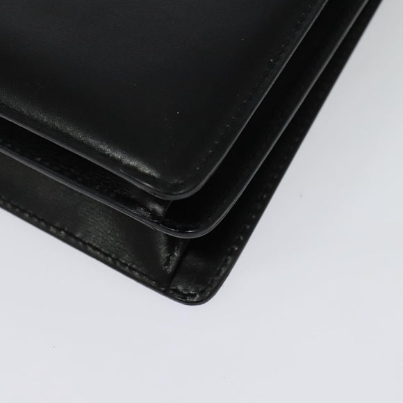 BALLY Hand Bag Leather 2way Black Gold Auth sw1155