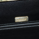 BALLY Hand Bag Leather 2way Black Gold Auth sw1155-18