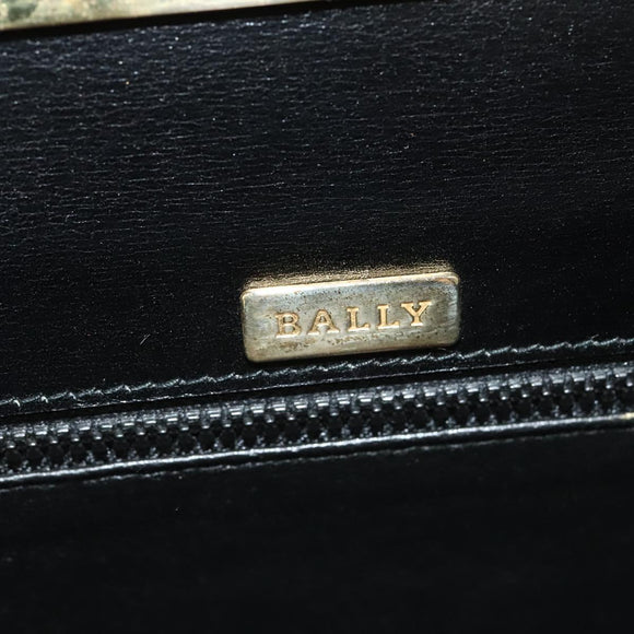 BALLY Hand Bag Leather 2way Black Gold Auth sw1155