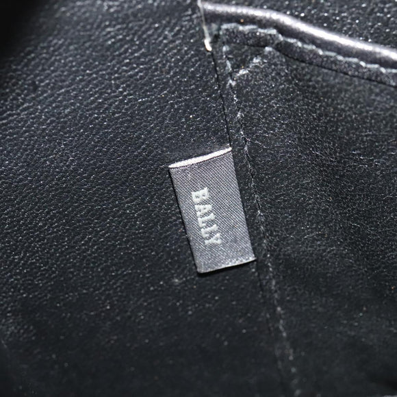 BALLY Hand Bag Leather 2way Black Gold Auth sw1155