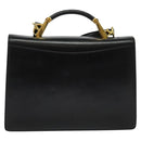 BALLY Hand Bag Leather 2way Black Gold Auth sw1155-3