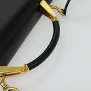 BALLY Hand Bag Leather 2way Black Gold Auth sw1155-7