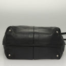 Salvatore Ferragamo Hand Bag Leather 2way Black Silver Auth sw1160-6