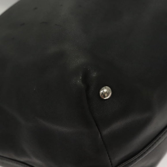 Salvatore Ferragamo Hand Bag Leather 2way Black Silver Auth sw1160