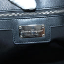 Salvatore Ferragamo Hand Bag Leather 2way Black Silver Auth sw1160-20