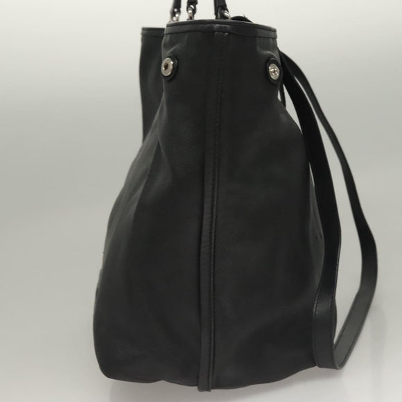 Salvatore Ferragamo Hand Bag Leather 2way Black Silver Auth sw1160