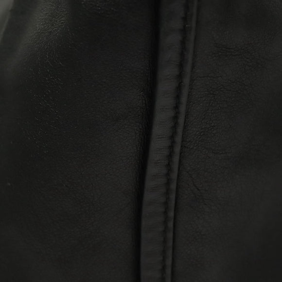 Salvatore Ferragamo Hand Bag Leather 2way Black Silver Auth sw1160