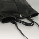 Salvatore Ferragamo Hand Bag Leather 2way Black Silver Auth sw1160-7