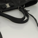 Salvatore Ferragamo Hand Bag Leather 2way Black Silver Auth sw1160-8