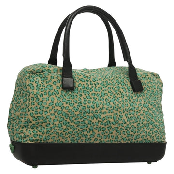 BOTTEGA VENETA Hand Bag Nylon Green Black Auth sw1162