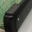 BOTTEGA VENETA Hand Bag Nylon Green Black Auth sw1162-9