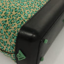 BOTTEGA VENETA Hand Bag Nylon Green Black Auth sw1162-15