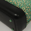 BOTTEGA VENETA Hand Bag Nylon Green Black Auth sw1162-16