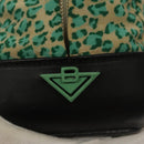 BOTTEGA VENETA Hand Bag Nylon Green Black Auth sw1162-17