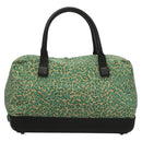 BOTTEGA VENETA Hand Bag Nylon Green Black Auth sw1162-13