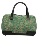 BOTTEGA VENETA Hand Bag Nylon Green Black Auth sw1162-2