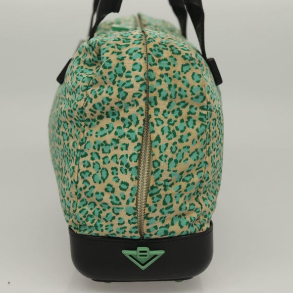 BOTTEGA VENETA Hand Bag Nylon Green Black Auth sw1162