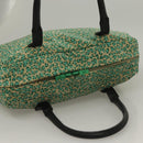 BOTTEGA VENETA Hand Bag Nylon Green Black Auth sw1162-6