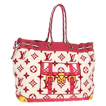 LOUIS VUITTON Cruise line Eponge Tote Bag Pile White M92096 LV Auth sw1167V
