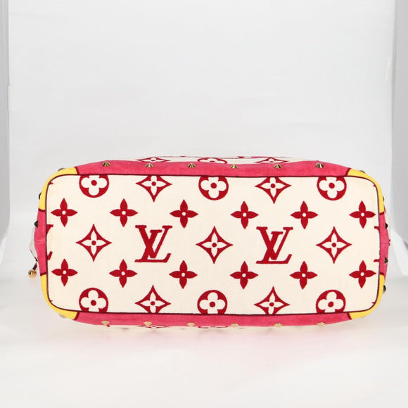 LOUIS VUITTON Cruise line Eponge Tote Bag Pile White M92096 LV Auth sw1167V